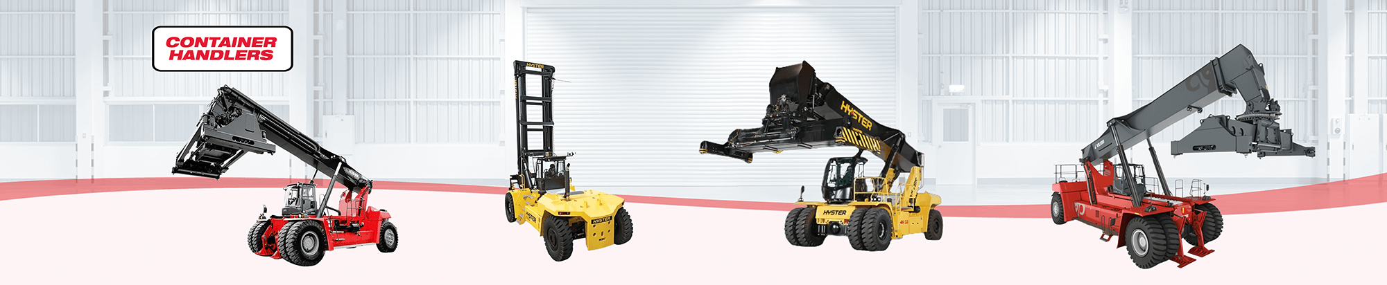 Four container handlers, two each from Kalmar and Hyster.